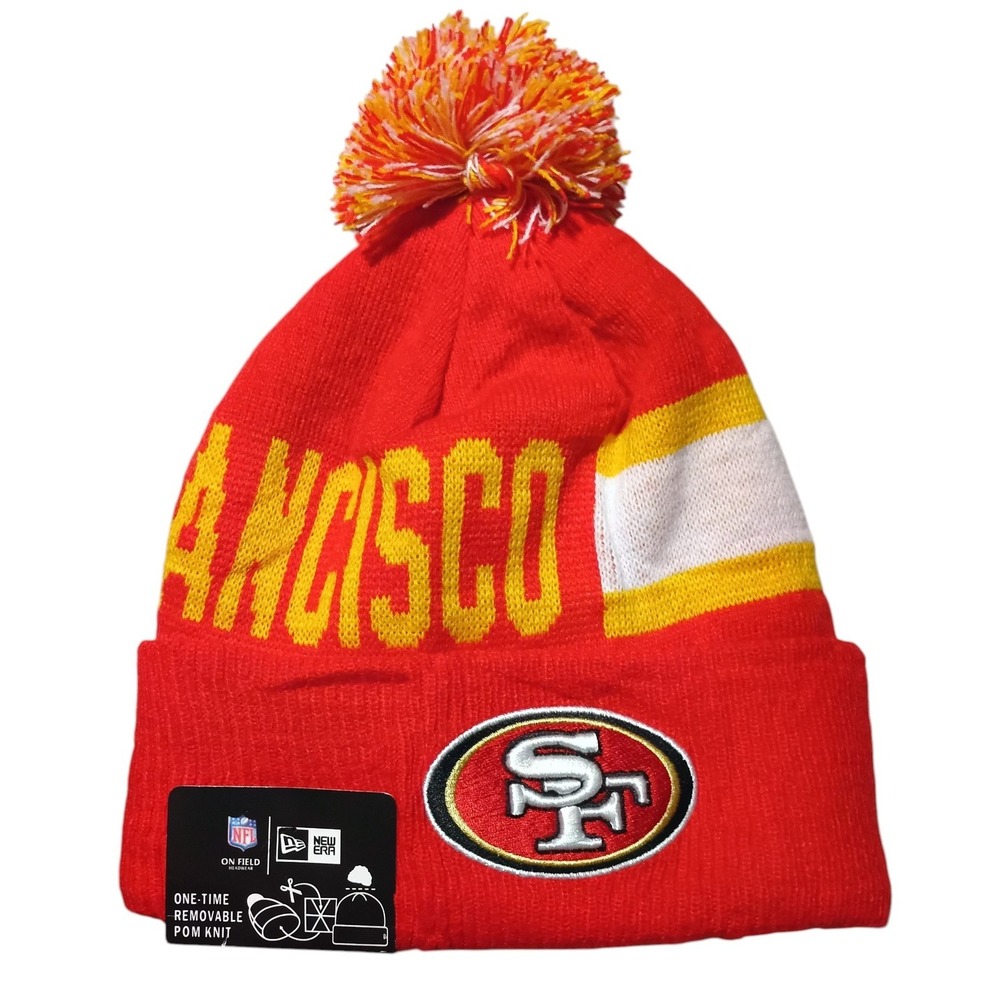 New Era 2024 NFL Sideline Tech San Francisco 49ers Knit Hat with Pom